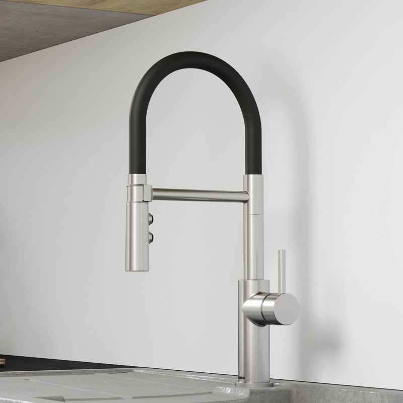 Catris Flexo Semi-Pro Pull-Down Dual-Spray Kitchen Faucet, PVD Steel