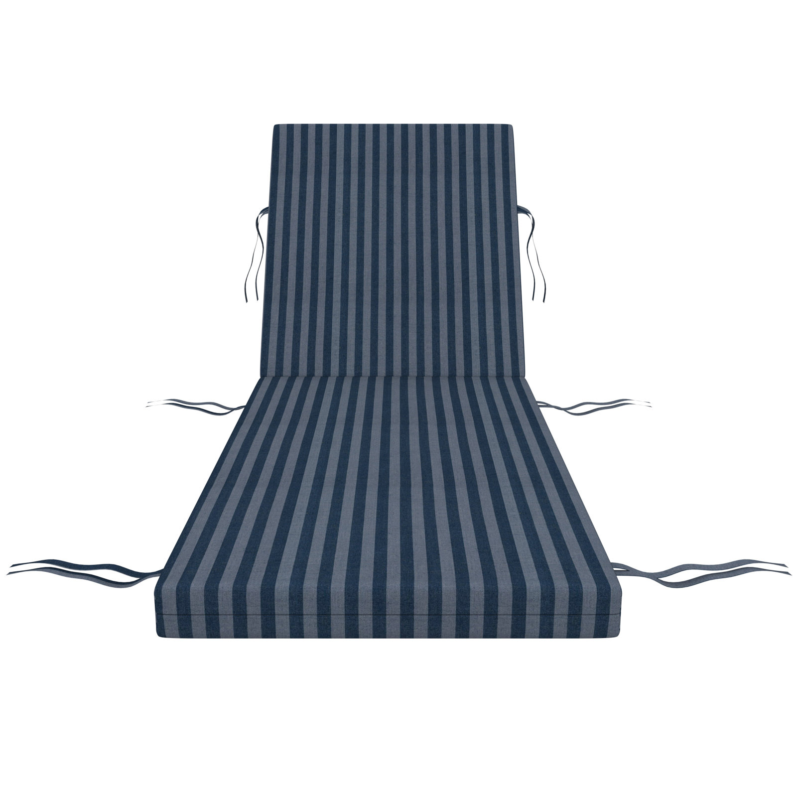 Kacy Sunbrella Outdoor Chaise Lounge Cushion, 24" W x 45" D, Sail Away Denim