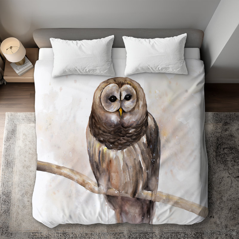 Barred Owl Rustic Duvet Cover - Cozy Home Decor Solution, King Duvet Cover