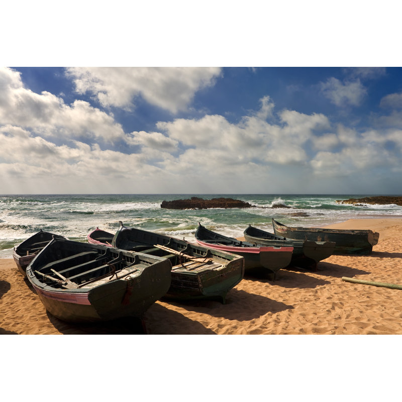 Fish Boats by WitR - Wrapped Canvas Print, 30cm H x 46cm W