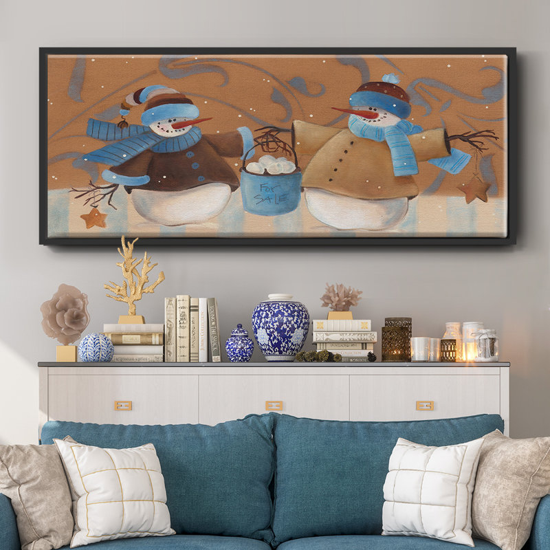 Snowball Bucket- Framed Canvas