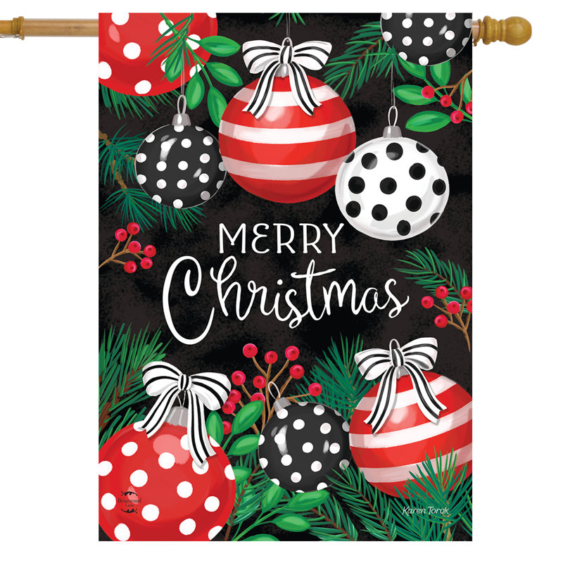 Drapeau de la maison des ornements de Noël festifs 28 x 40