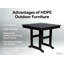 Table de salle à manger de patio moderne en PEHD, avec trou pour parasol, résistante aux intempéries, pour l'extérieur, cour, pelouse (noir, 1 pièce - table de 35,43 po)-1258351460