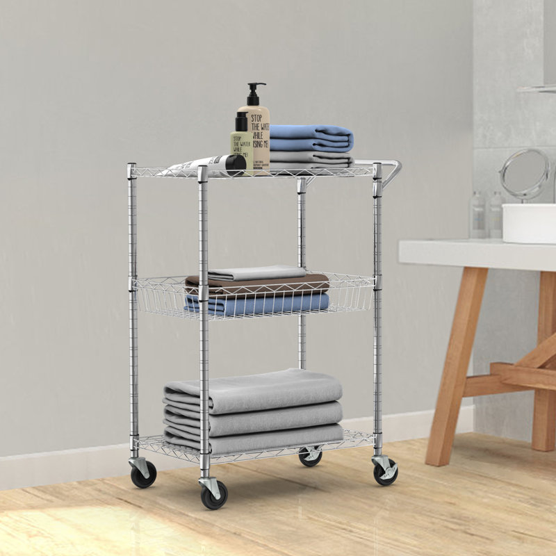 69.5cm H x 41cm W Book Cart with Wheels