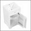 Meuble-lavabo de 20 po avec lavabo, porte à fermeture douce, support de rangement et tablette réglable au fini blanc
