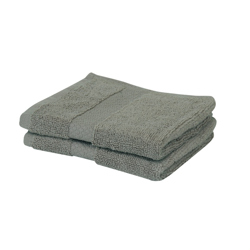 Splash 100% Cotton Zero Twist Washcloth Set, 550 GSM Soft Absorbent Cotton Washcloths & Face Towels for Bathroom, Spa & Daily Use, OEKO-TEX Certified, 2 Pack, Gray