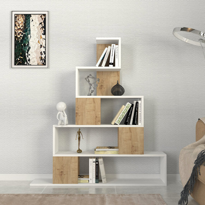 Evangelita Geometric Bookcase, Sapphire