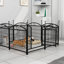Parc pour animaux de compagnie 24 po, clôture en métal à 8 panneaux avec portes, enclos d'exercice intérieur et extérieur, parc pliable rouille et stable-1421079162