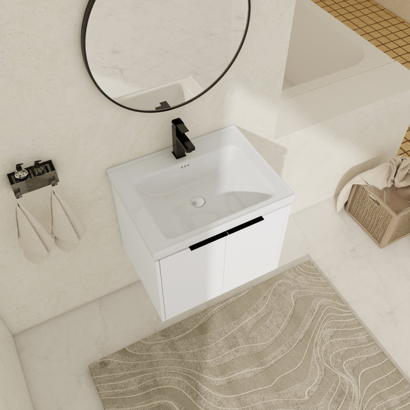 Ensemble de meuble-lavabo simple mural 24 po Keniqua