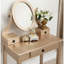 Coiffeuse ravissante avec maquillage et tabouret, 3 tiroirs, miroir réglable et 3 espaces de rangement