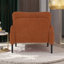 Chaise d'appoint en velours côtelé Afor avec design ergonomique et poches latérales, structure en bois massif-2144575396