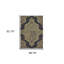 Tapis intérieur / extérieur 2 pi x 4 pi noir et brun clair résistant aux taches