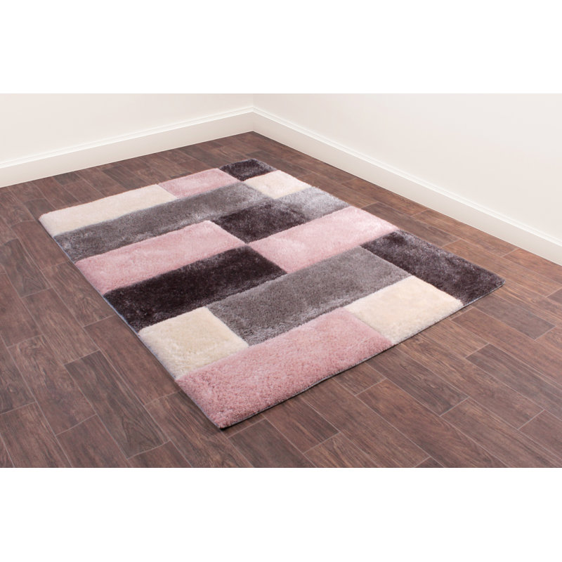 Olcay Hand Tufted Pink/Grey/Cream Rug, Rectangle 160 x 225cm