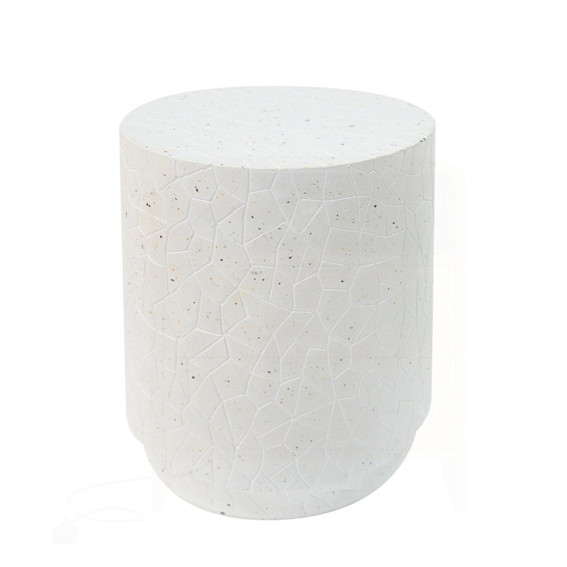 Outdoor Terrazzo Concrete Drum End Table