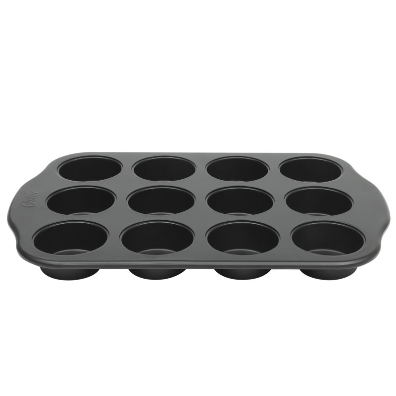 Moule à muffins antiadhésif noir mat en acier au carbone de 12 tasses Oster Teston