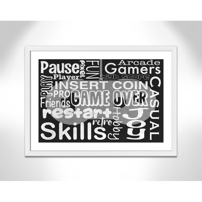 Juvenile Gaming Gaming Love 1, impression sur papier pour enfants, H 24,5 po x l 34,5 po x P 0,63 po, Cadre blanc
