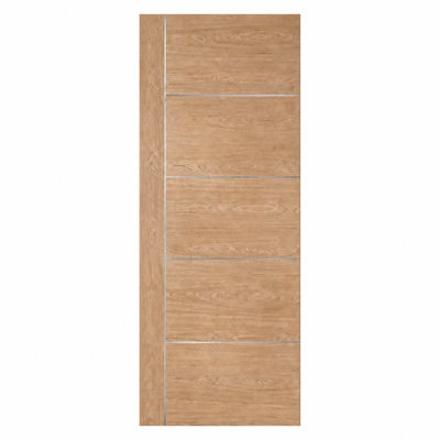 Portes intérieures encastrées en placage de bois reconstitué noyer moderne avec bandes en aluminium