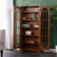 Armoire multimédia à panneau de fenêtre noire-33089848
