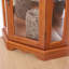 Vitrine à finition chêne avec tablettes en verre trempé et ampoule, espace de rangement intérieur éclairé en chêne-126060753