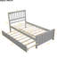 Lit plateforme simple en bois avec lit gigogne - Structure en pin massif, lit d'invité peu encombrant-245076184