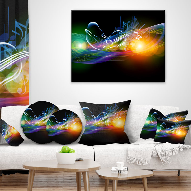 Coussin abstrait, 18 po x 18 po, Coussin décoratif
