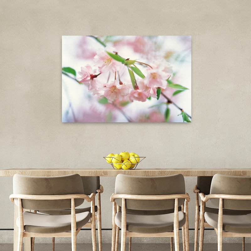 Fleurs de cerisier en fleurs, art contemporain de fleur de cerisier contemporain, H 24 po x l 36 po