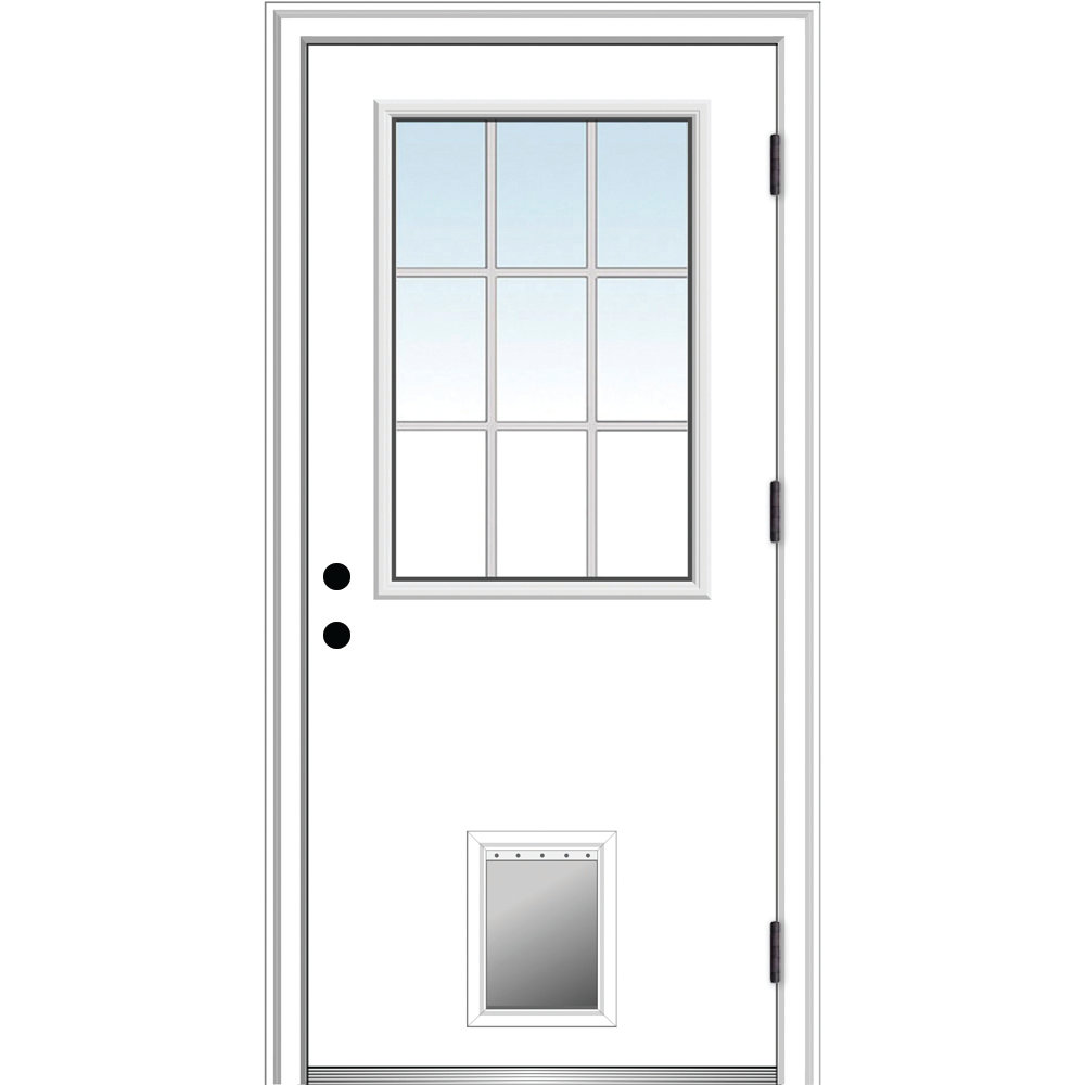 Internal Grilles Glass Primed Steel Prehung Front Entry Door MMI DOOR Door 