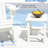 White Patio Table - 15" Square Side End For Pool, Porch, Balcony. To Wear And Tear, 110 Lbs Capacity Outdoor , Heavy-Duty, Weight Capacity,