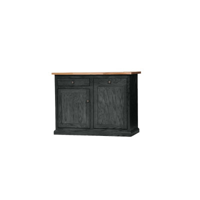 Traditional Oak 48" Solid Wood Kicthen Island with trash bin compartment and Drop Leaf