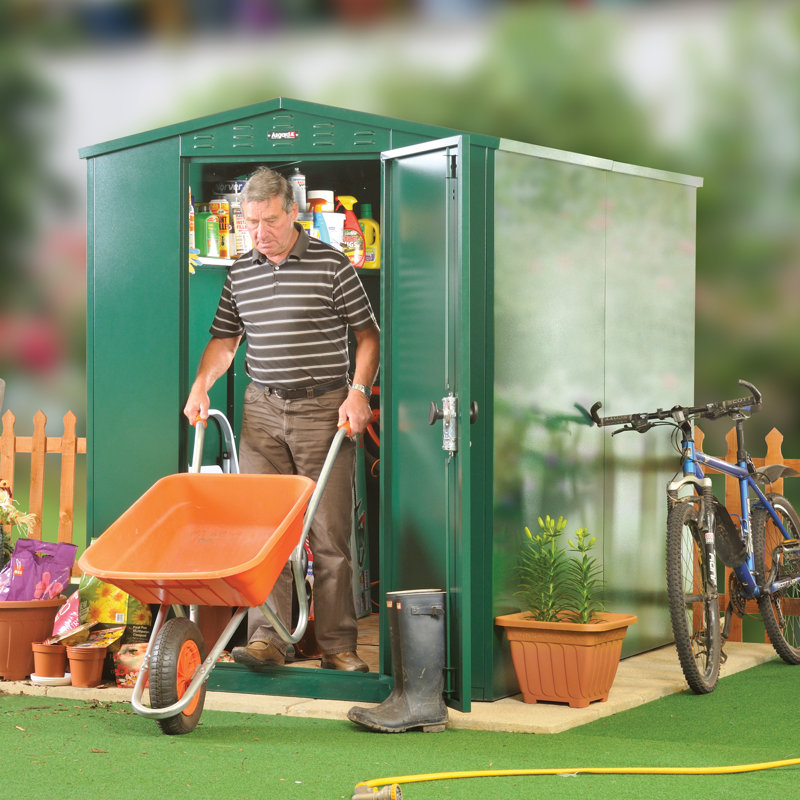 Flexistore 5 ft. W x 7 ft. D Apex Metal Shed, Green