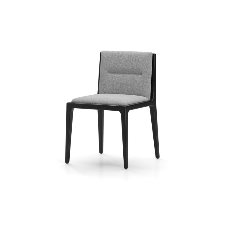 Jona Upholstered Dining Chair, Divina Melange 120, Black Oak
