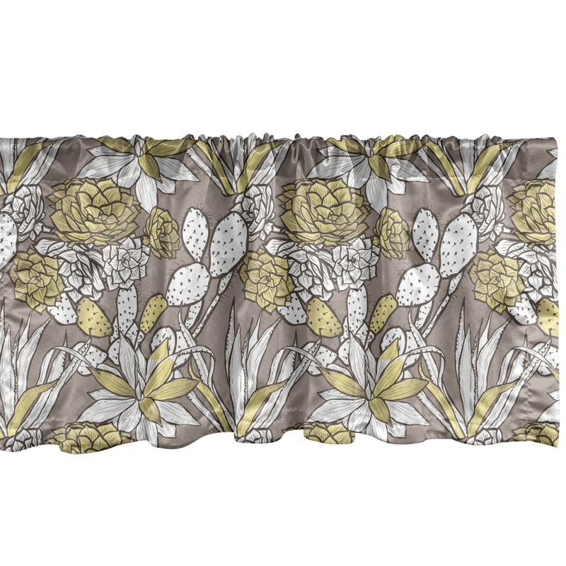 Ensemble de 2 cantonnières Ambesonne Botanic Green, 42" W x 18" L