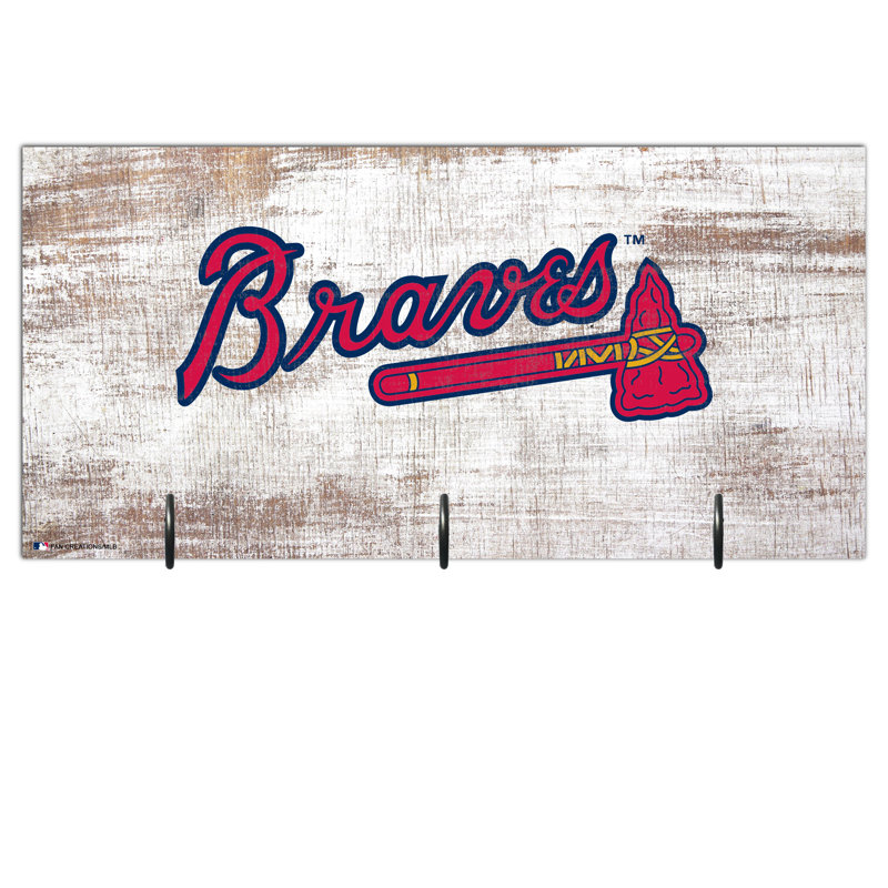 3 - Hook Wall Mounted Coat Rack, Braves
