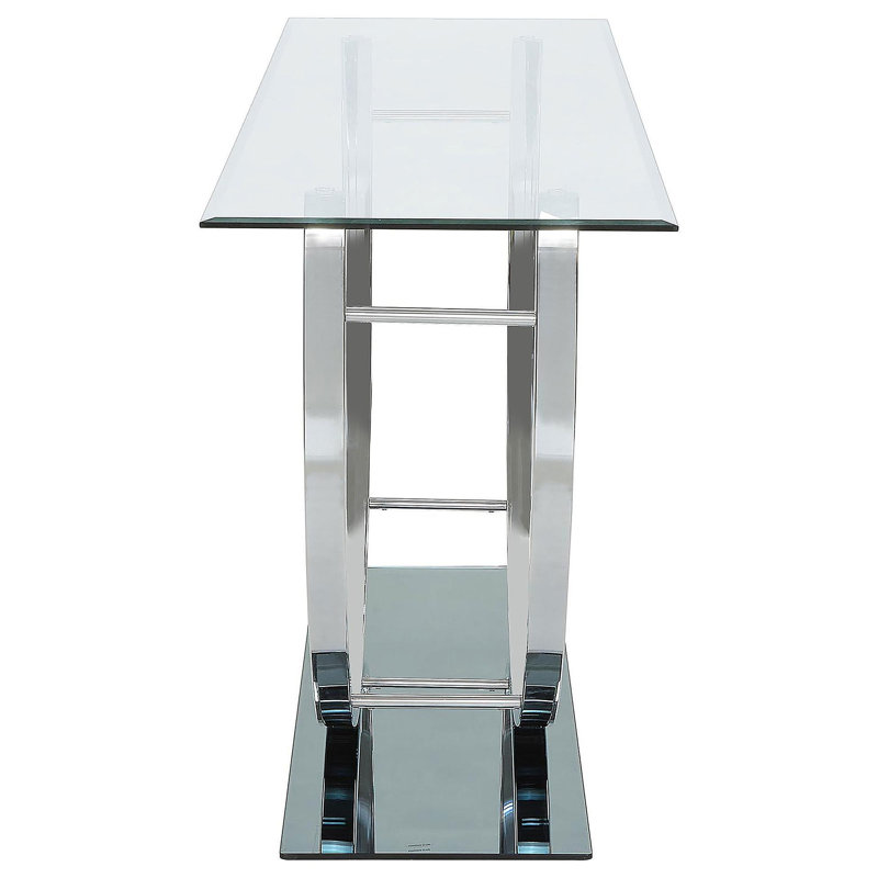 Garrett Chrome Glass Top Console Table