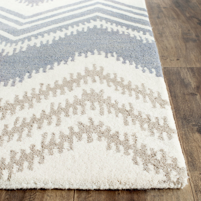 Simryn Hand Tufted Wool Chevron Rug, Runner 2'3" x 9'