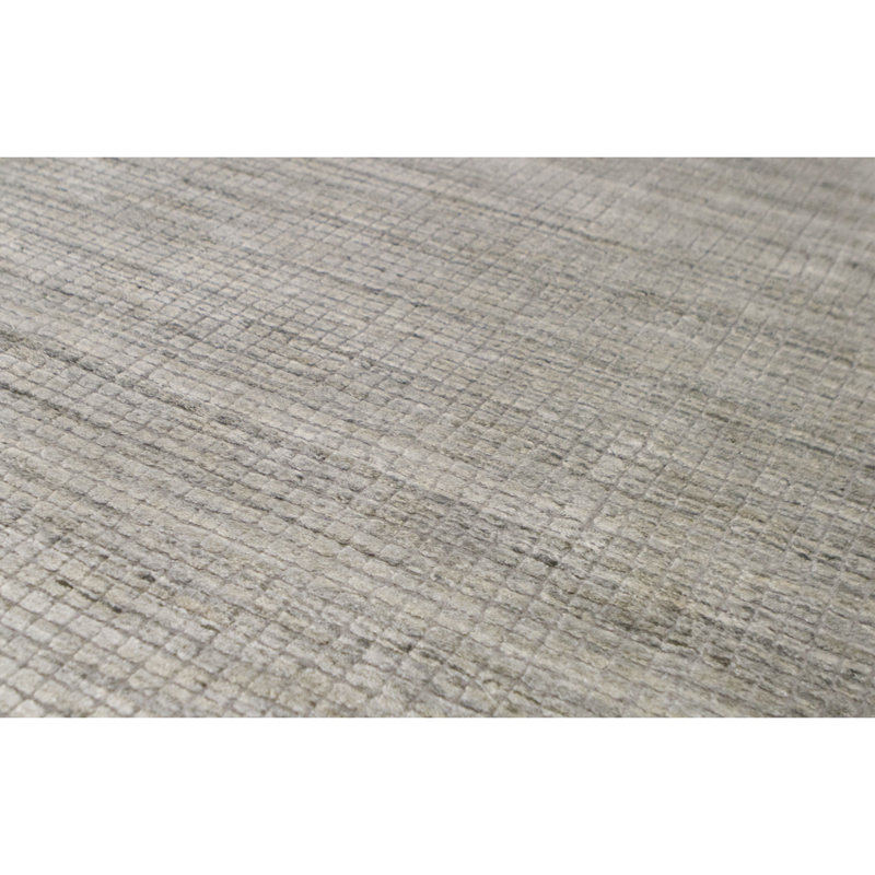 Hand Knotted Geometric Area Rug in Beige/Gray, Rectangle 8' x 10'