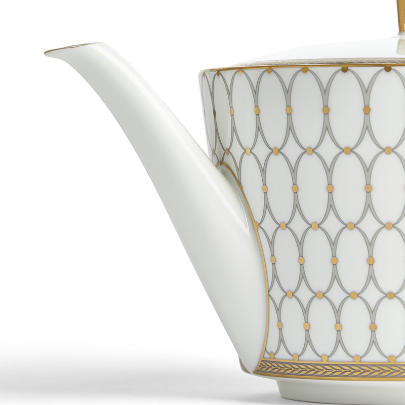 Renaissance Grey and Gold Fine Bone China Teapot