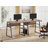 Two Person Industrial Computer Desk with Multi-Tier Storage Shelves