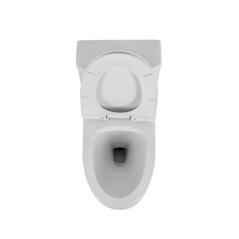 Toilette allongée en céramique, 1,1 / 1,6, blanche, confortable, siège à fermeture en douceur, et blanc allongé T036wt, hauteur confortable,