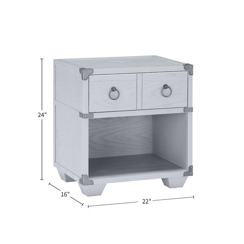 1 Drawer Nightstand With One Open Compartment In Grey Finish