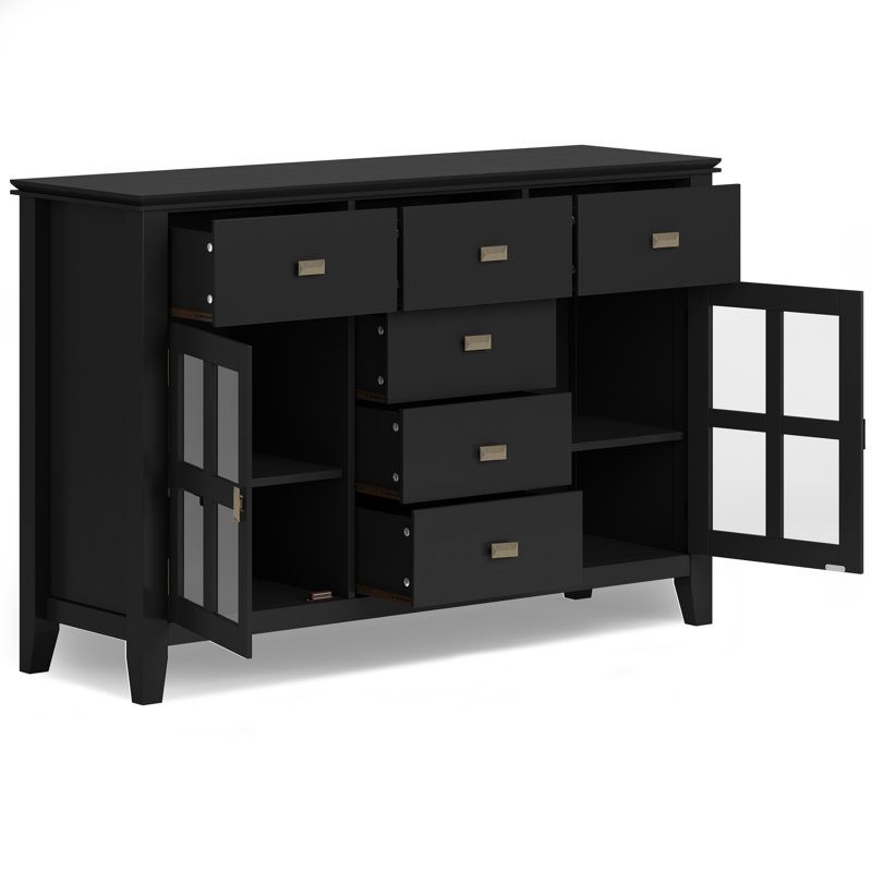Artisan Solid Wood Sideboard Buffet, Black