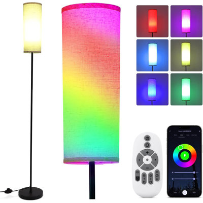 Floor Lamp for Living Room, Works with Alexa & Google Home, Color Changing for Modern Standing WiFi Lamp with Remote, Minimalist Pole Lamp Tall Lamps for Bedroom, Office, Kids Room, Reading