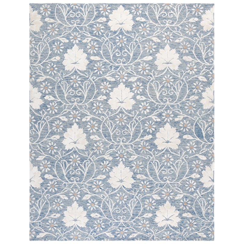 Glamour 610 Hand Tufted 45% Wool; 45% Viscose; 10% Cotton Floral Rug, Rectangle 9' x 12'