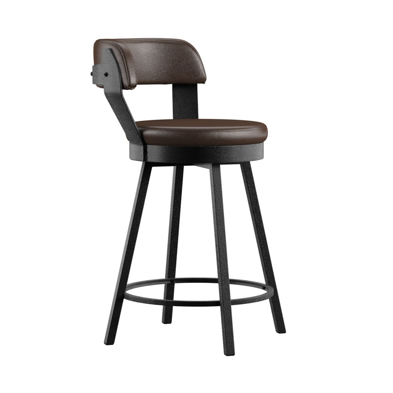 Tabouret de bar et de comptoir Berrin, Brun, Tabouret de comptoir (siège d’une hauteur de 24