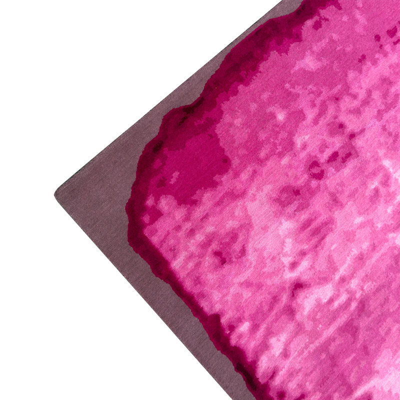 Contemporary Tibetan Wool Rug, Pink, Rectangle 8' x 10'
