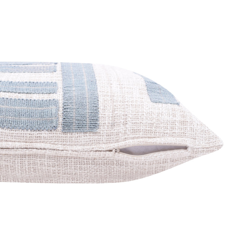 Coussin en coton Malachy, Bleu clair, Polyester