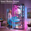7-Tier Glass Display Cabinet w/ RGB Lights & App Control, 180cm Curio Cabinet Adjustable Glass Shelf-1613644125