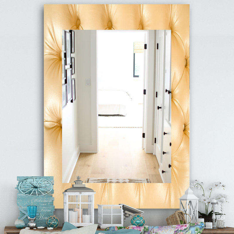 Miroir mural en cuir, H 39,4 po x l 29,5 po