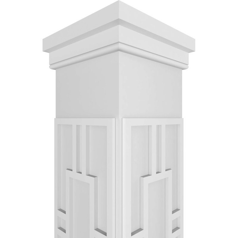 Carré Hastings non effilé avec colonne Prairie Capital et Prairie, H 120 po x l 7,625 po x P 7,625 po