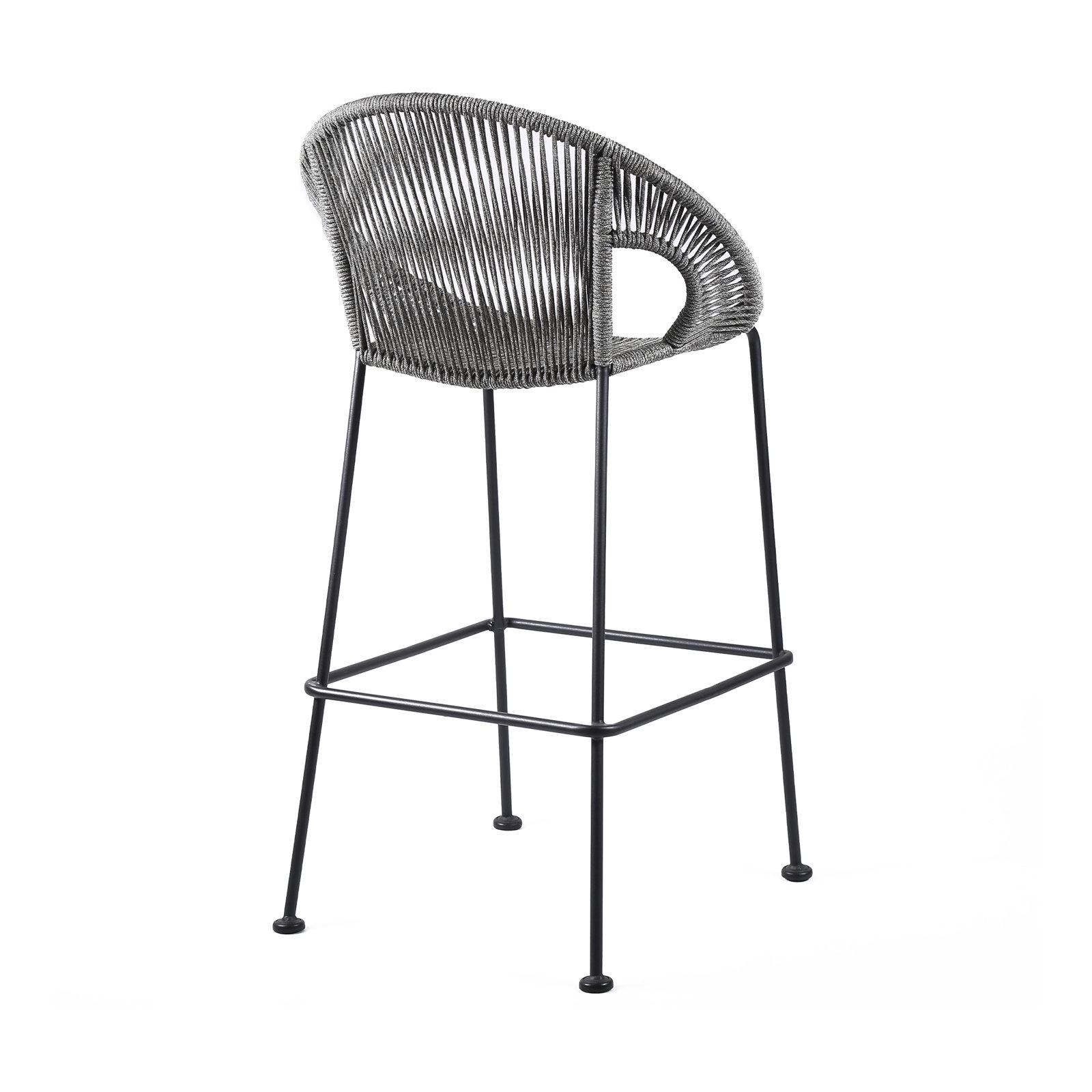 Champlost Patio Bar Stool, 30", Gray Rope